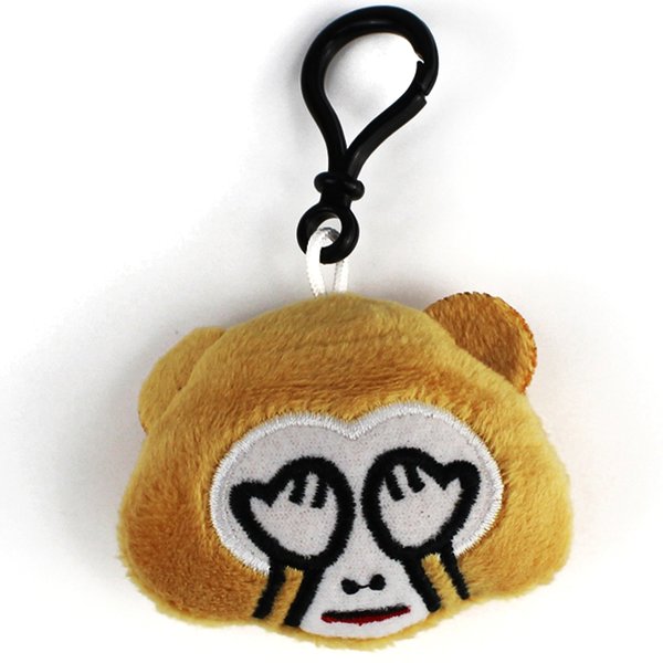 Emoji Schlüsselanhänger Affen SET Smiley aus Plüsch...